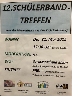 Plakat: 12. Schülerbandtreffen